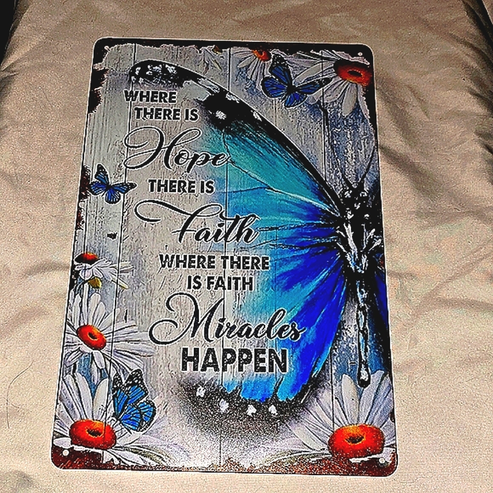 Miracles Happen Decorative Tin Sign